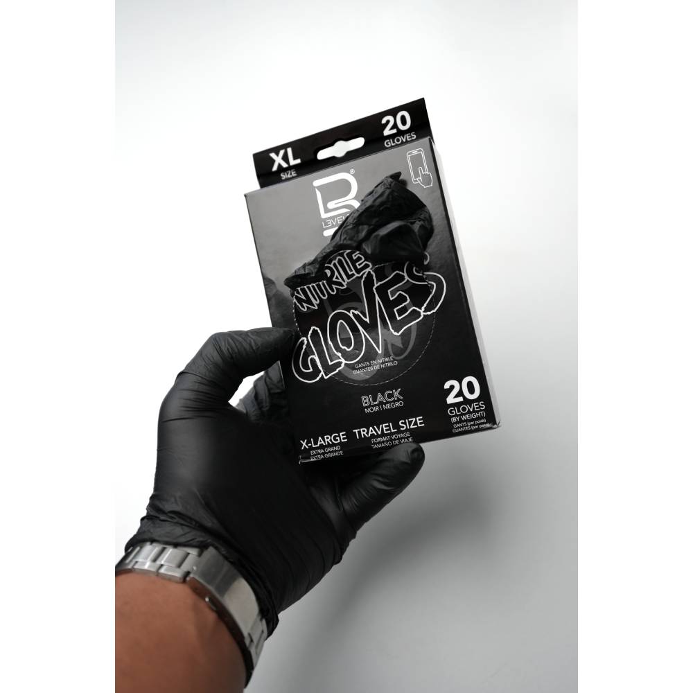 L3VEL3 Professional Nitrile Gloves Black (20)