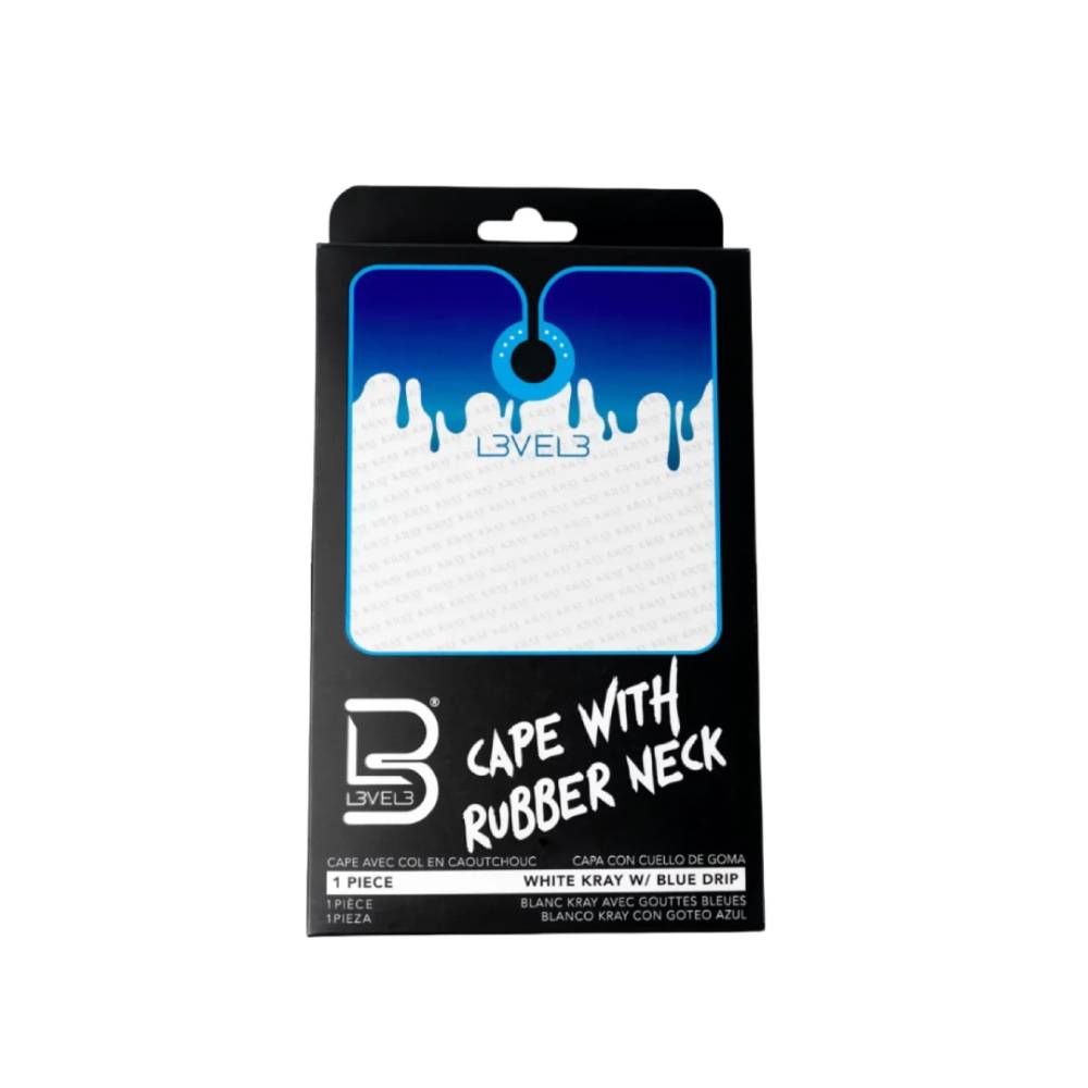 L3VEL3 Cape Rubber Neck White with Blue Drip