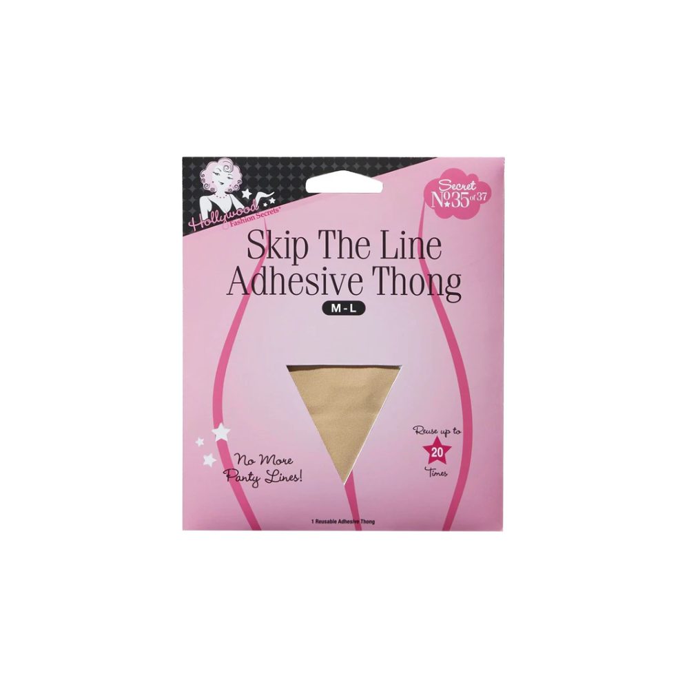Hollywood Fashion Secrets Skip The Line Adhesive Thong M-L
