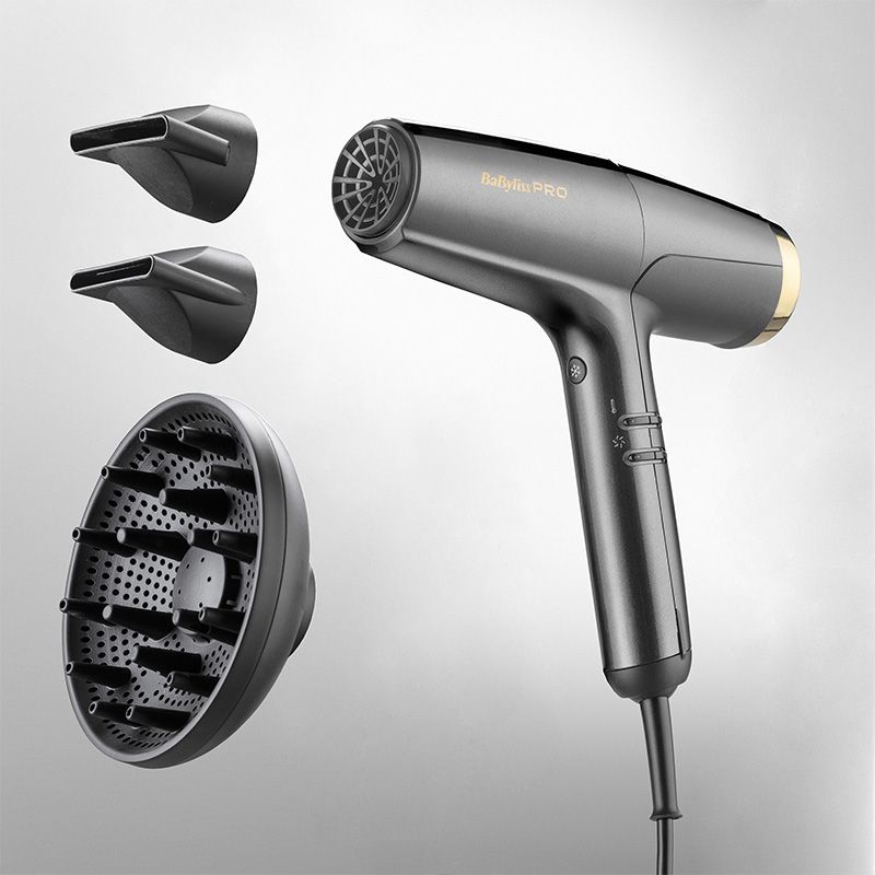 BaByliss Pro FALCO High Speed Dryer - Grey & Gold