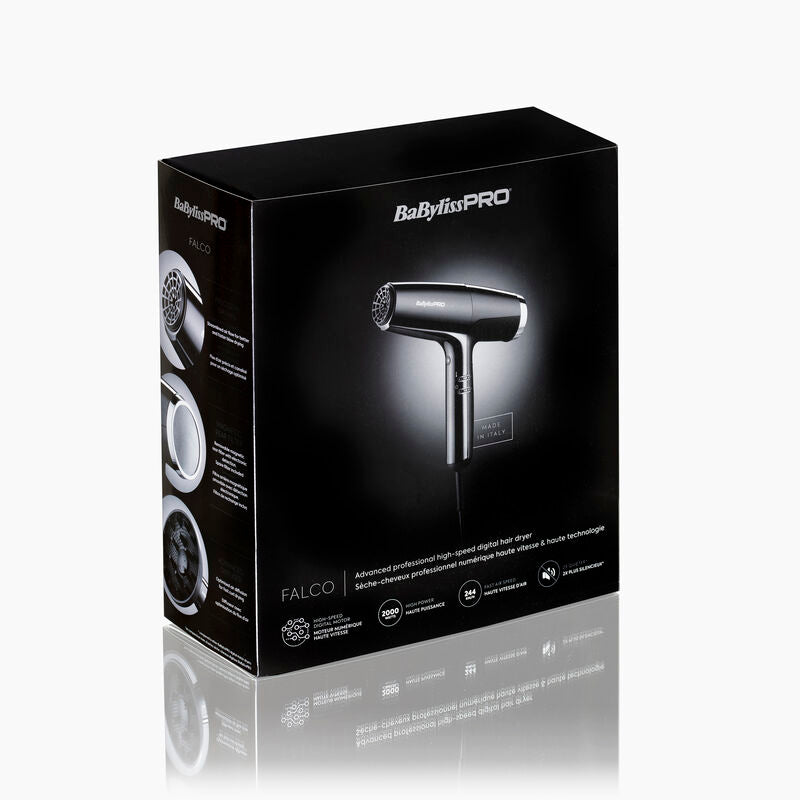 BaByliss Pro FALCO High Speed Dryer - Black & Silver