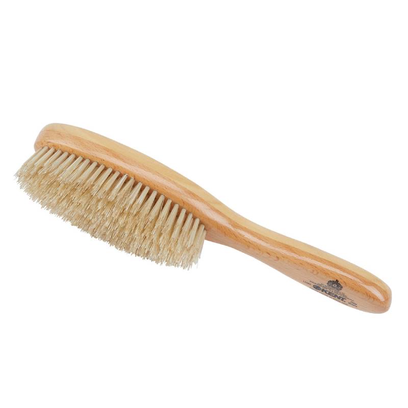 Kent Handmade Satinwood Pure White Bristle Oval Hairbrush - LHS5