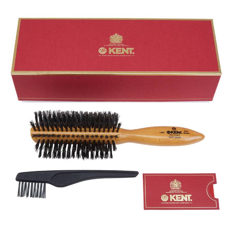 Kent Handmade Satinwood Pure Bristle Half Round Hairbrush