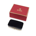 Kent Handmade Ebony Pure White Bristle Military Style Brush