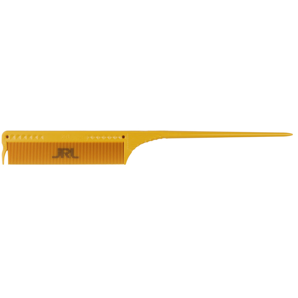 JRL Fine Teeth Tail Comb J101 8.5" Yellow