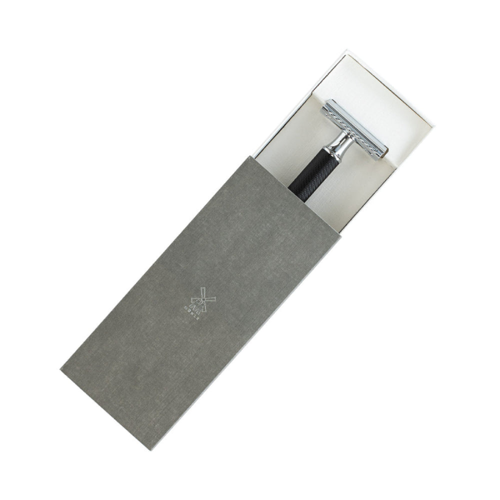 MUHLE TRADITIONAL Black/Chrome Safety Razor (Closed Comb)