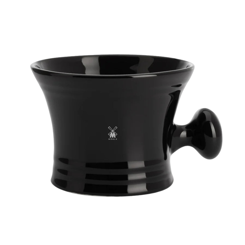MUHLE Shaving Crucible with Handle Black Porcelain