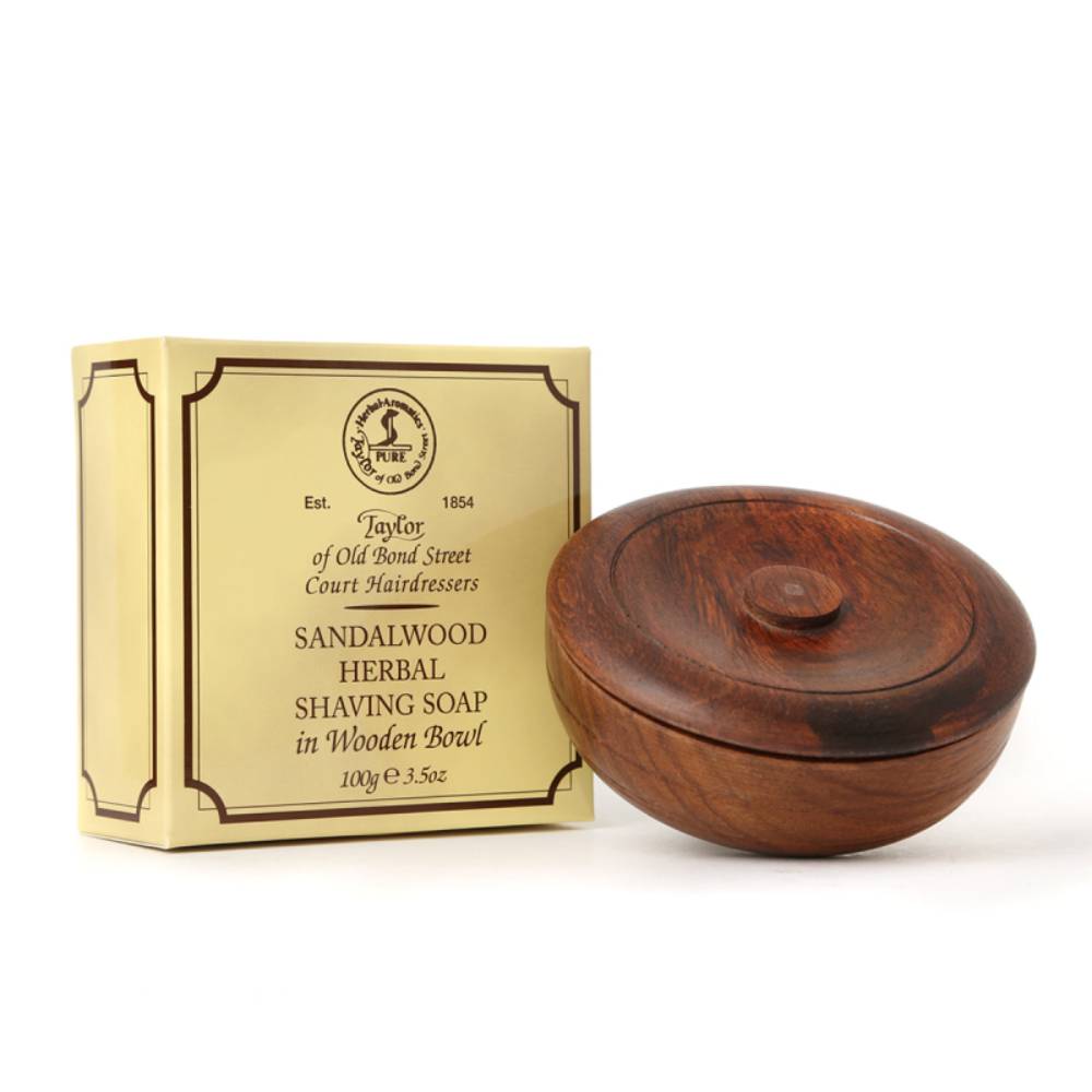 Taylors Shaving Soap/Wooden Bowl - Sandalwood