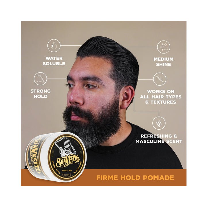 Suavecito Firme Strong Hold Pomade Whiskey Bar 113g