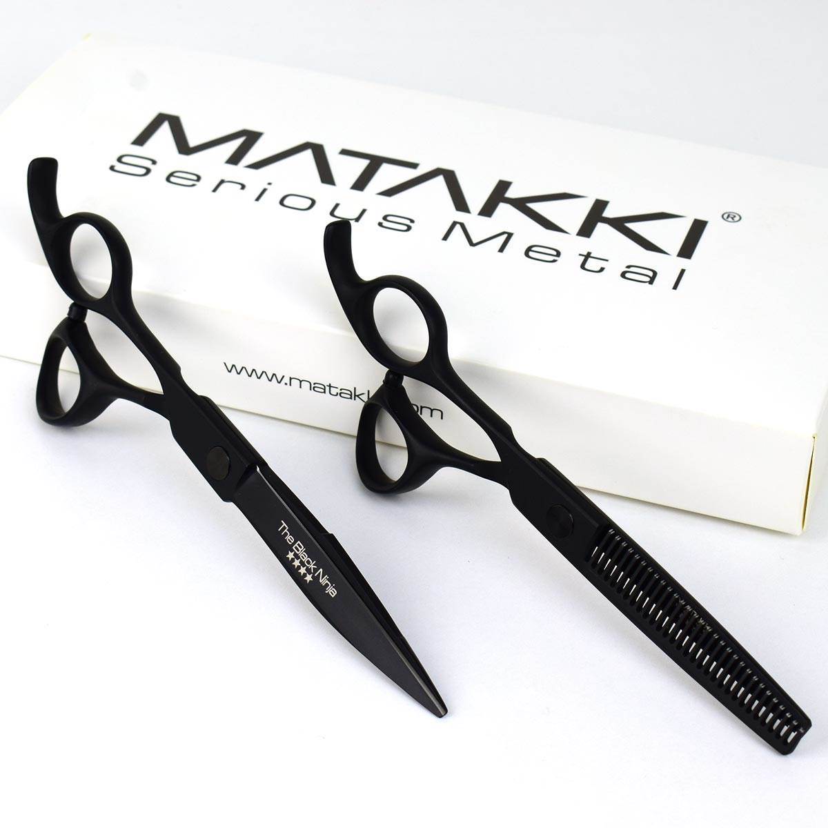 Matakki Black Ninja Left Handed Scissors Set 6.5"