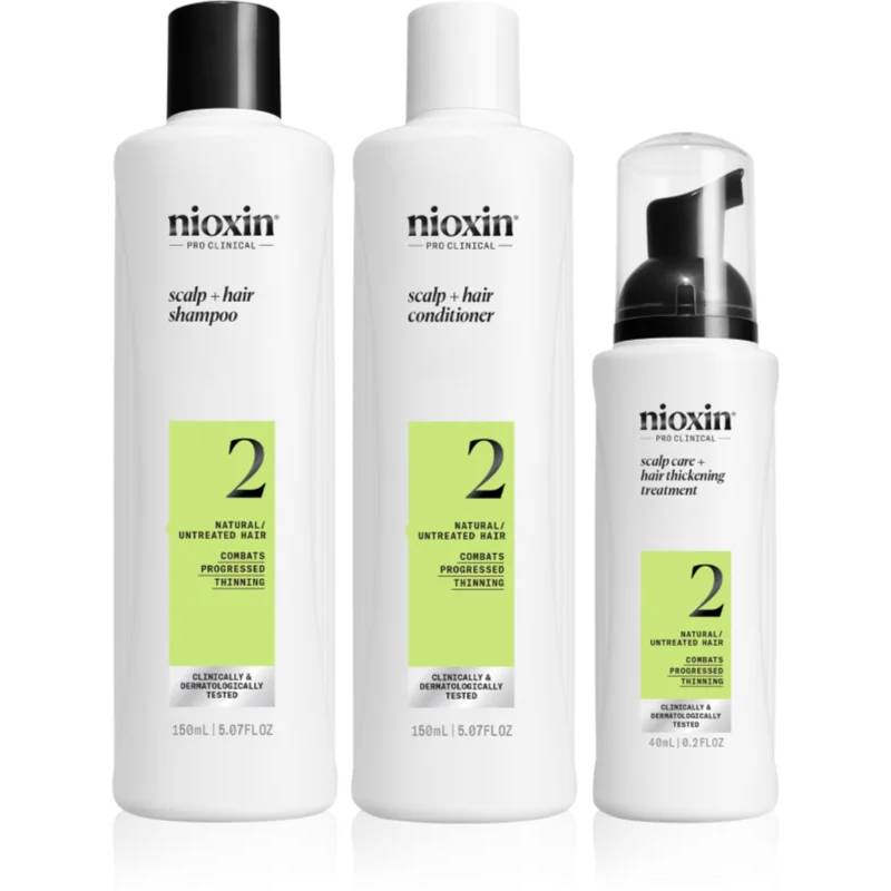 Nioxin System 2 Scalp + Hair Trial Kit for Progressed Thinning Natural Hair