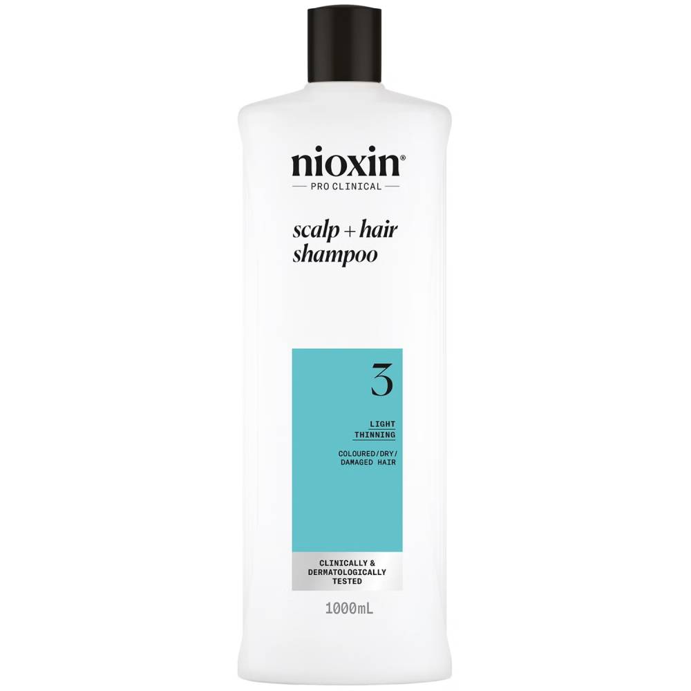 Nioxin System 3 Scalp + Hair Shampoo for Light Thinning Coloured Hair 1000ml