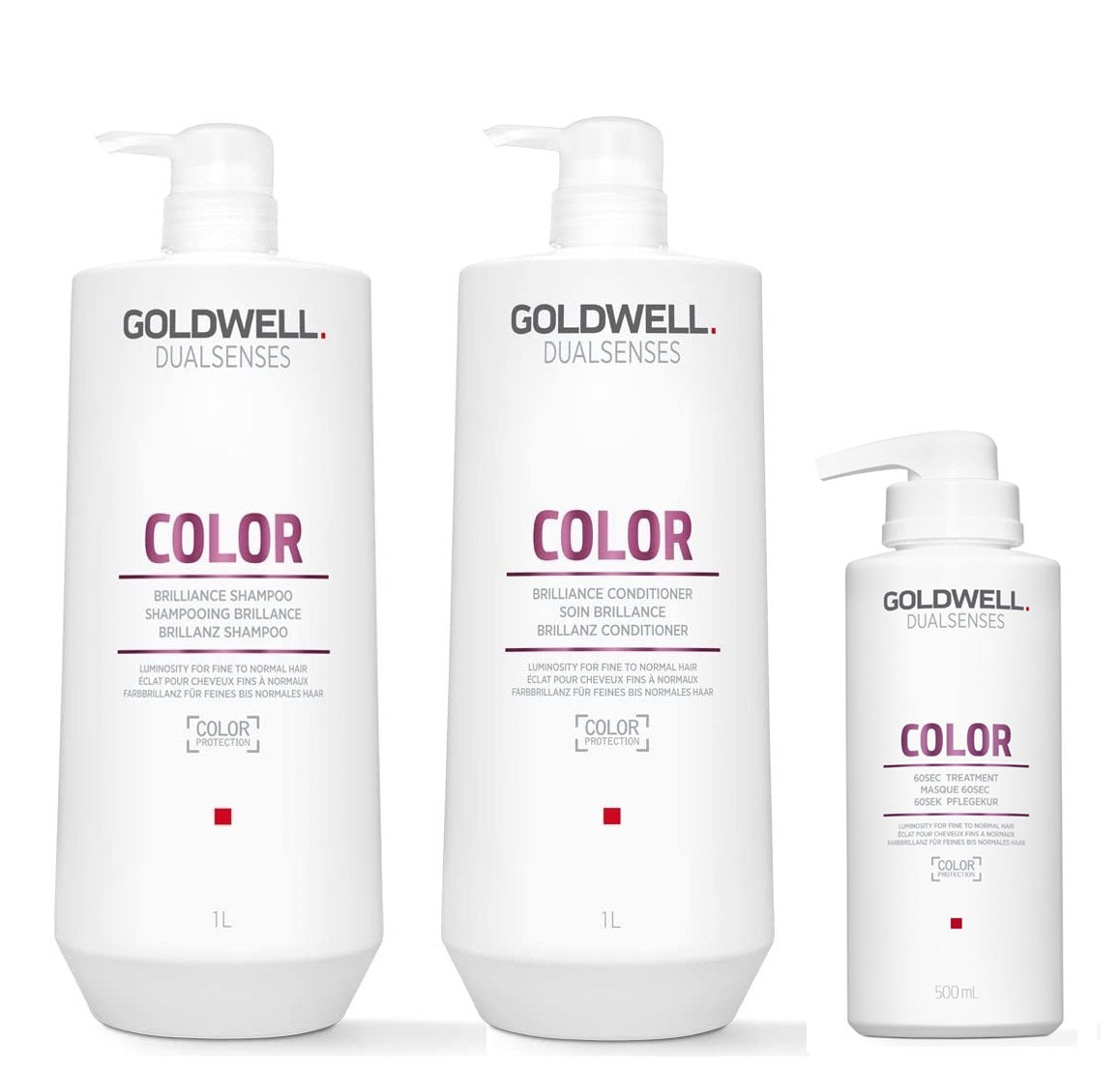 Goldwell Dualsenses Color Shampoo 1000ml, Conditioner 1000ml and 60sec Treatment 500ml