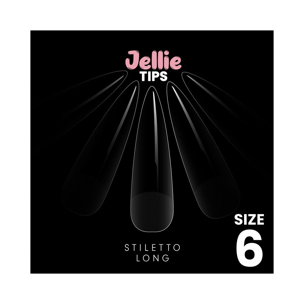 Halo Jellie Nail Tips Stiletto Long Size 6 (50)