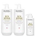 Goldwell Dualsenses Rich Repair Shampoo 1000ml, Conditioner 1000ml and 60sec Treatment 500ml