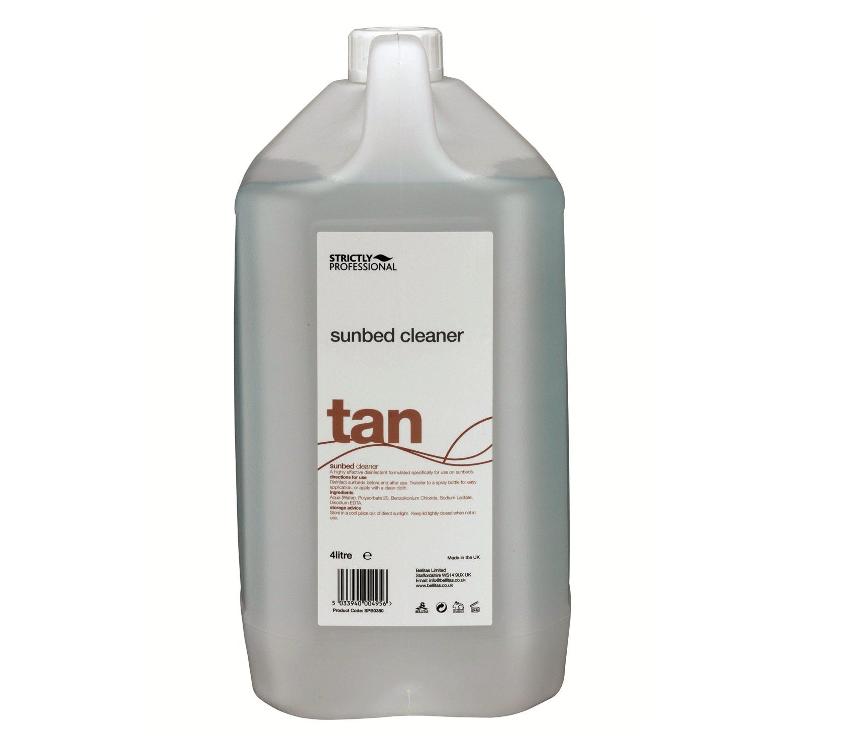 Strictly Professional Sunbed Cleaner 4 Litre