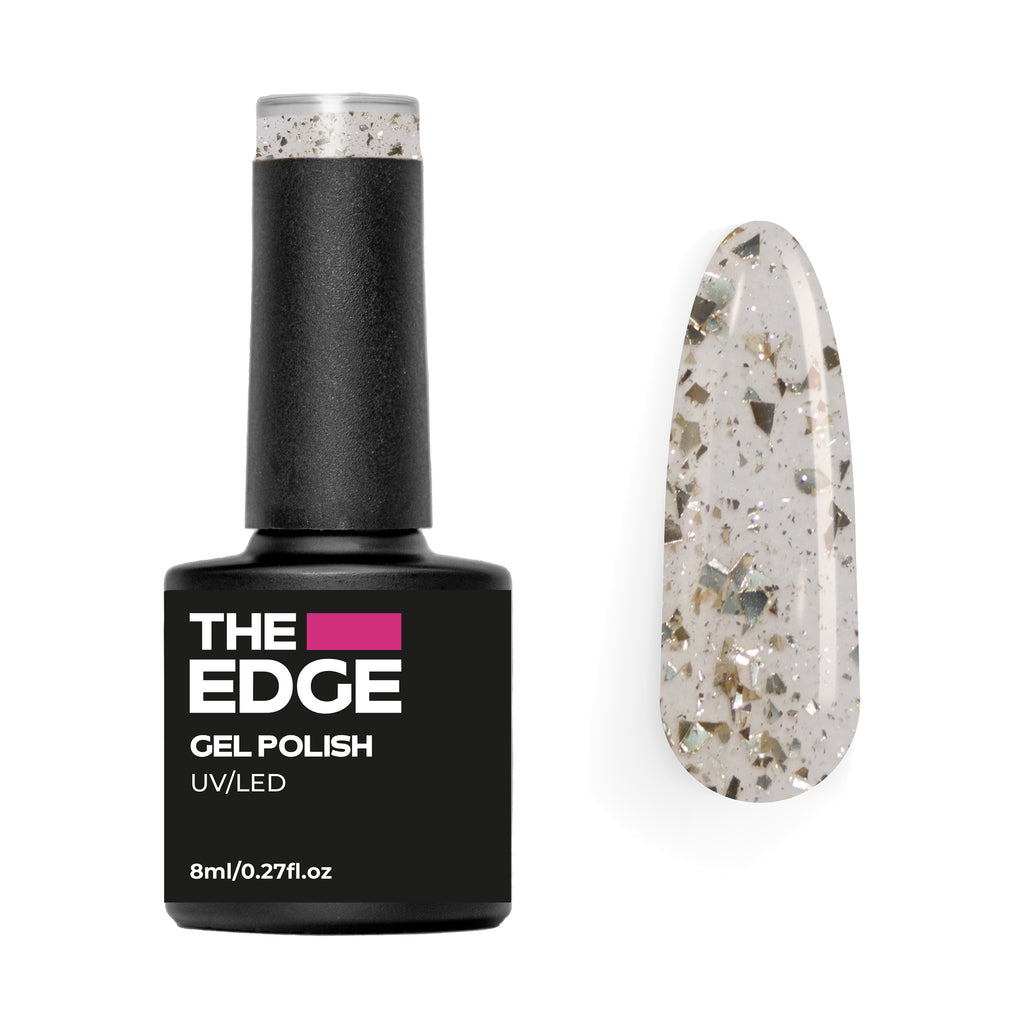 The Edge Gel Polish Gold Flake FX Top Coat 8ml