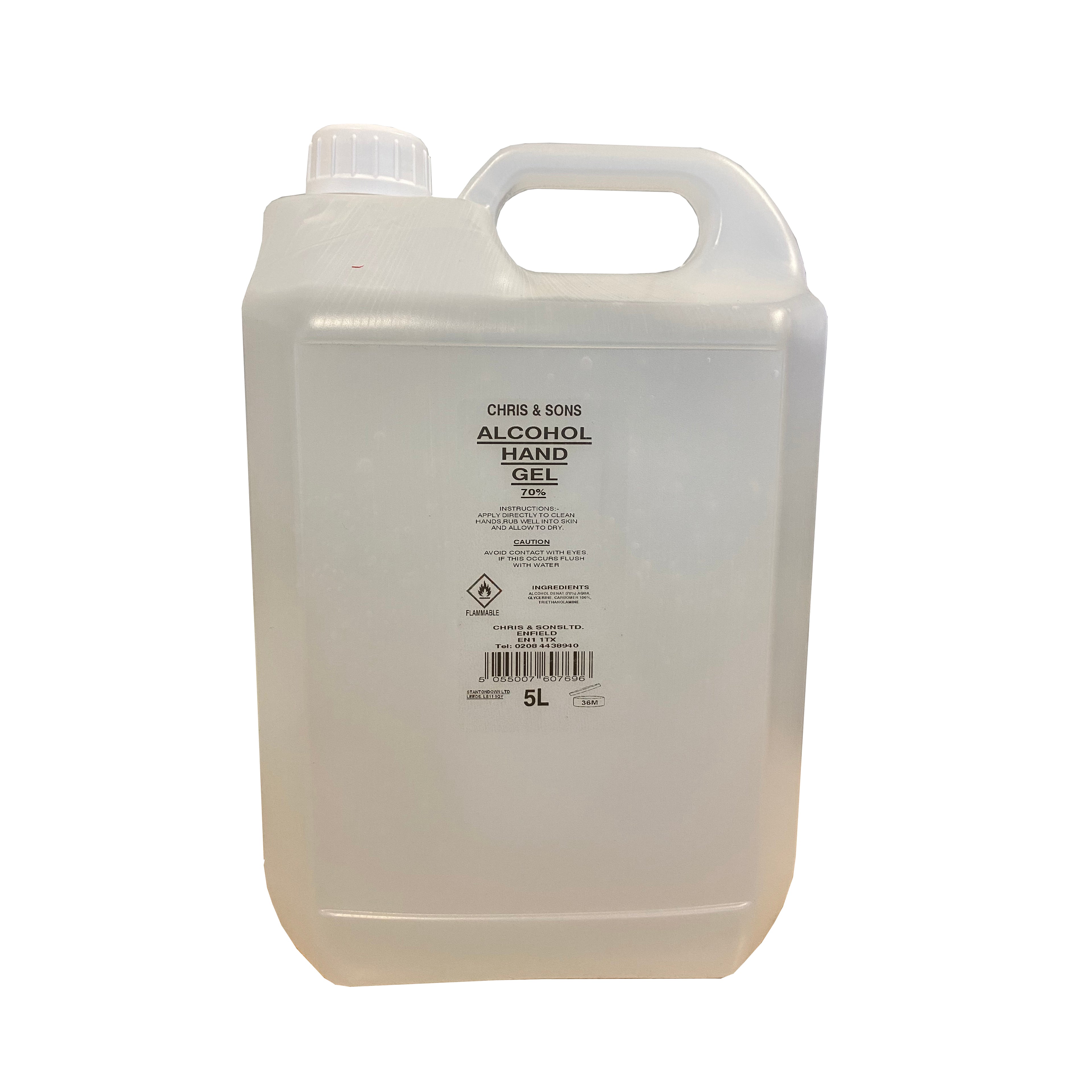 Chris & Sons 70% Alcohol Hand Gel Sanitiser 5L