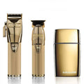 BaByliss Pro Gold Super Motor Clipper, Gold Super Motor Skeleton Trimmer and Gold Titanium Foil Shaver