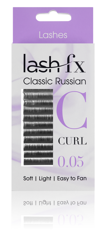 Lash FX Classic Russian Lashes C Curl 0.05 Super Fine 10mm