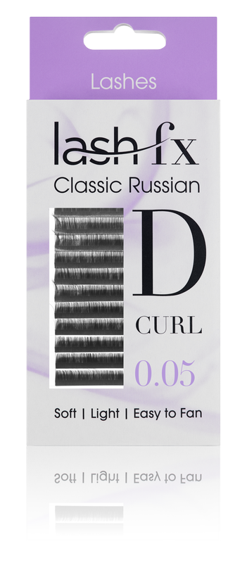 Lash FX Classic Russian Lashes D Curl 0.05 Super Fine 10mm