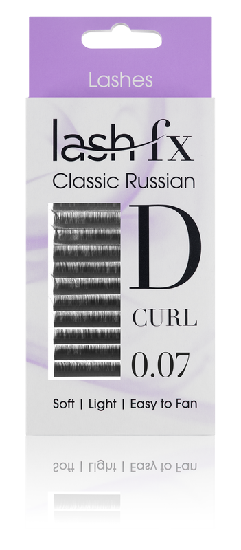 Lash FX Classic Russian Lashes D Curl 0.07 Super Fine 13mm
