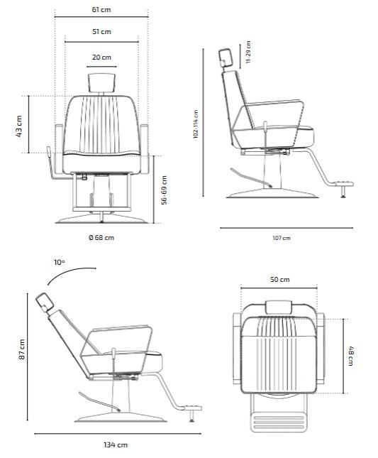 Mirplay Joey Barber Chair - White