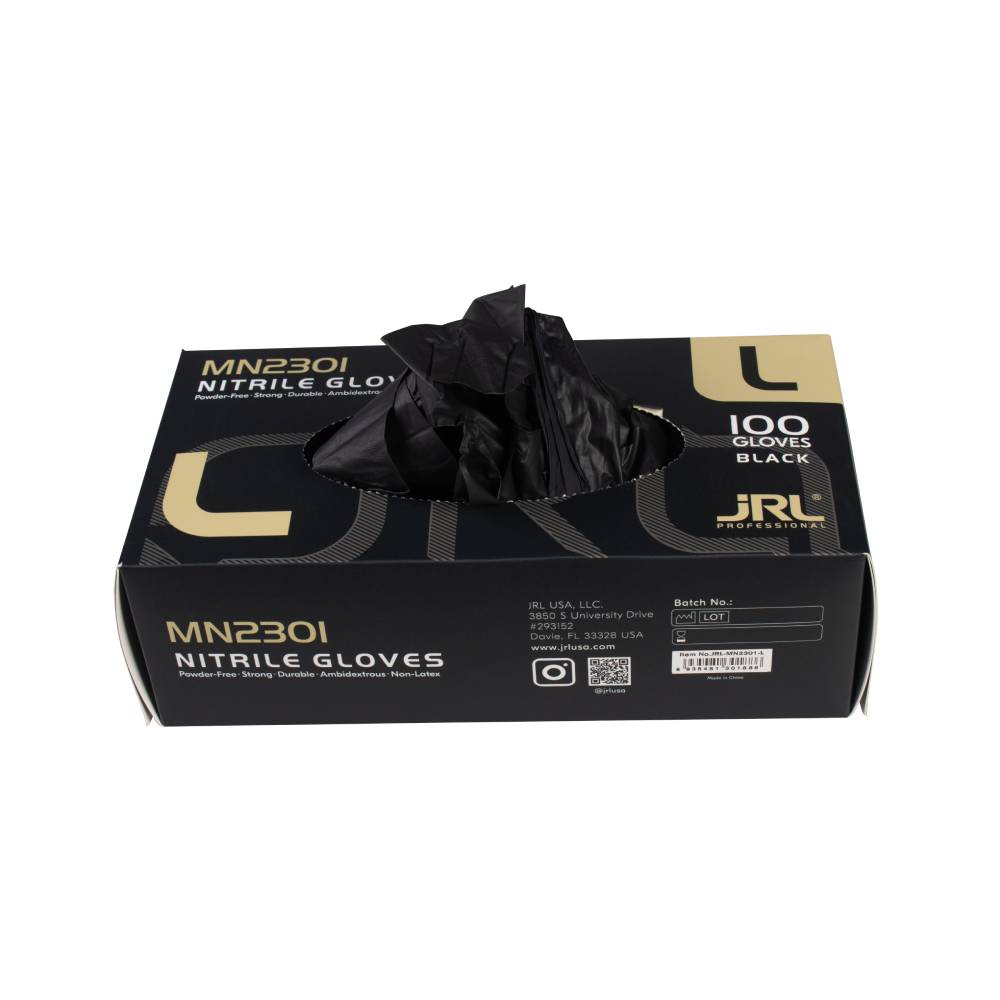JRL Nitrile Gloves Black (100)