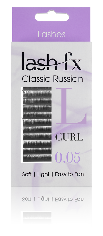 Lash FX Classic Russian Lashes L Curl 0.05 Super Fine 13mm