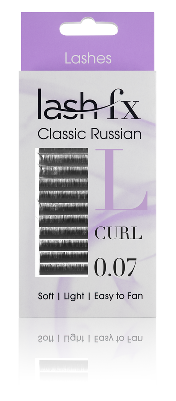 Lash FX Classic Russian Lashes L Curl 0.07 Super Fine 10mm