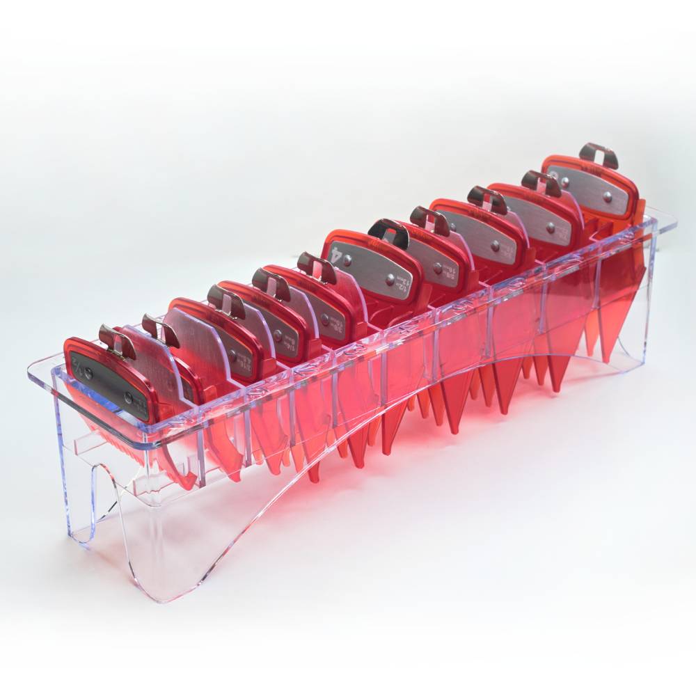 BarberStyle Transparent Red Premium Guards
