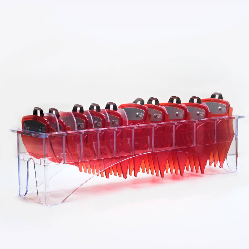 BarberStyle Transparent Red Premium Guards