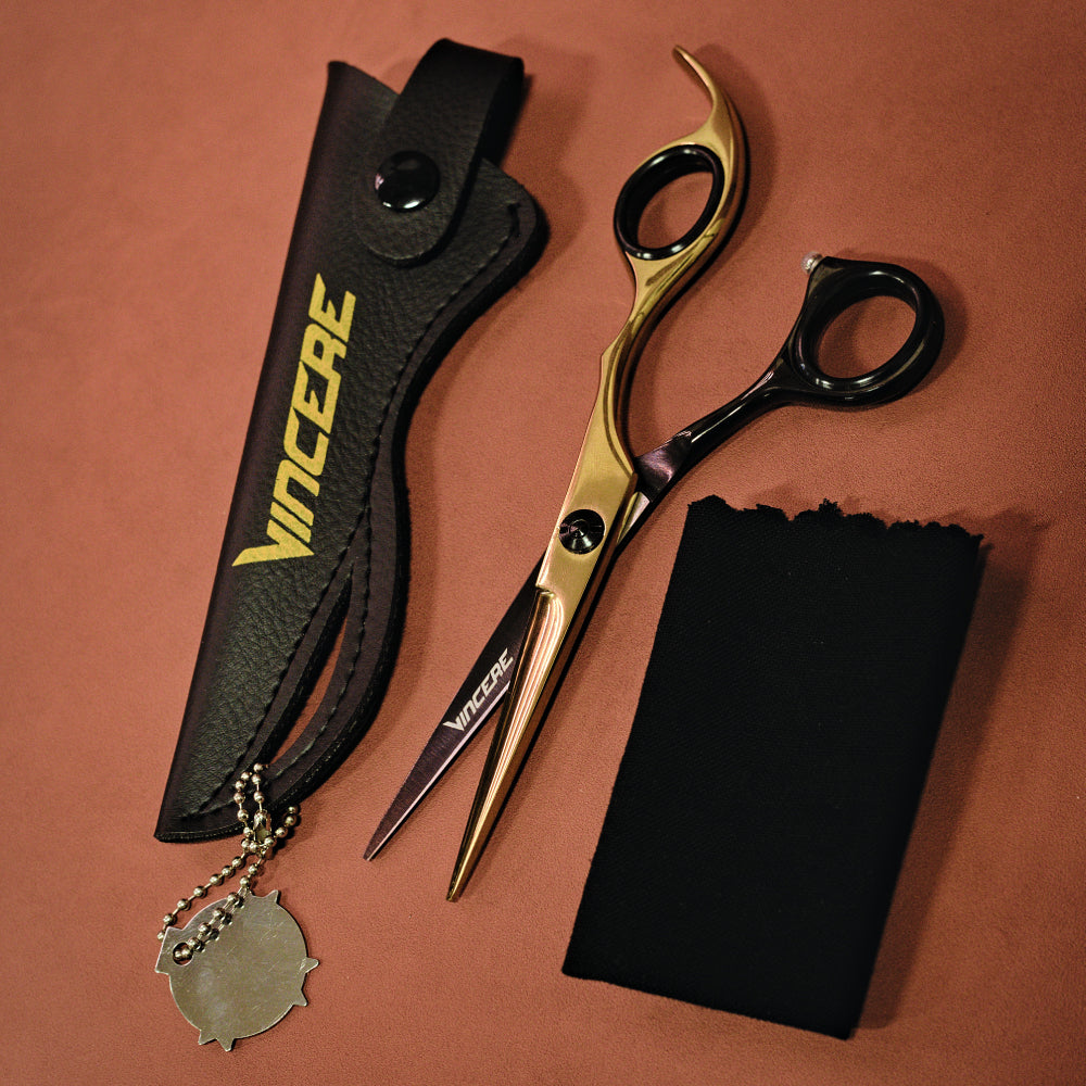 Vincere Whisper Black/Gold Scissors 6"