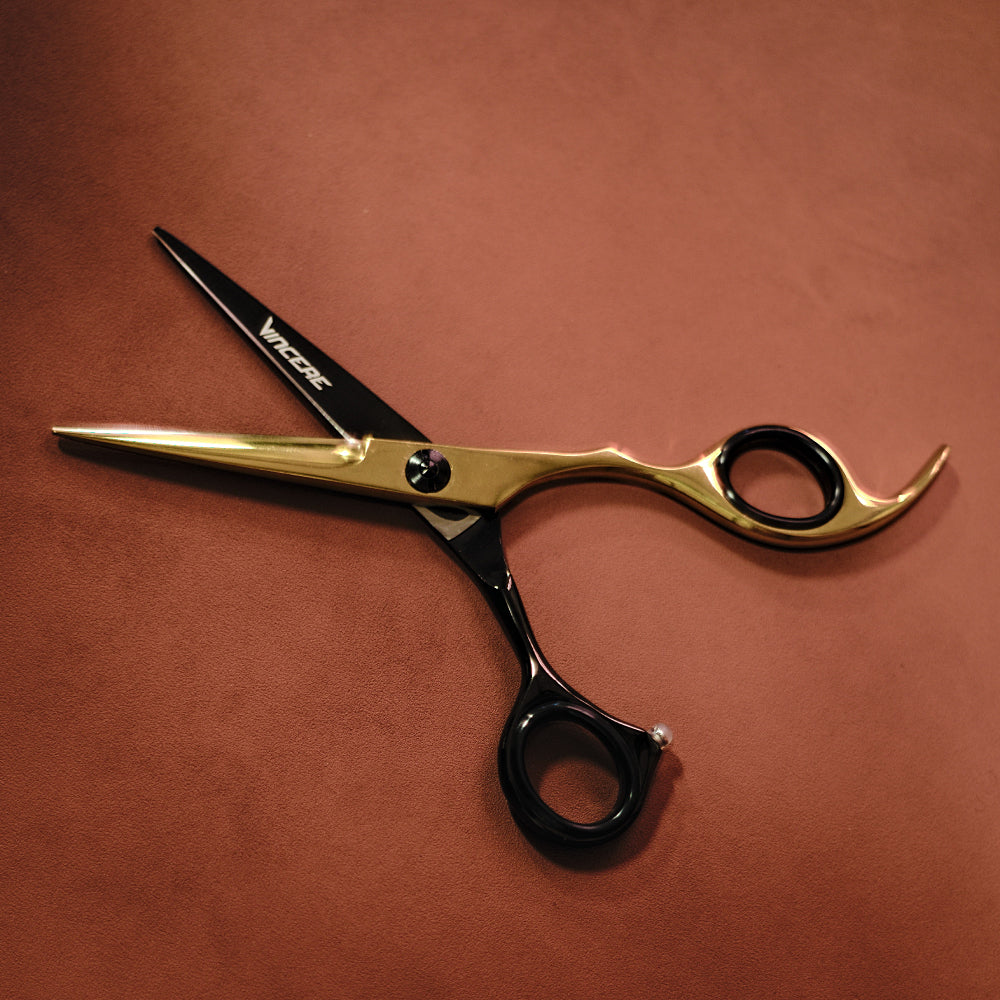 Vincere Whisper Black/Gold Scissors 6"