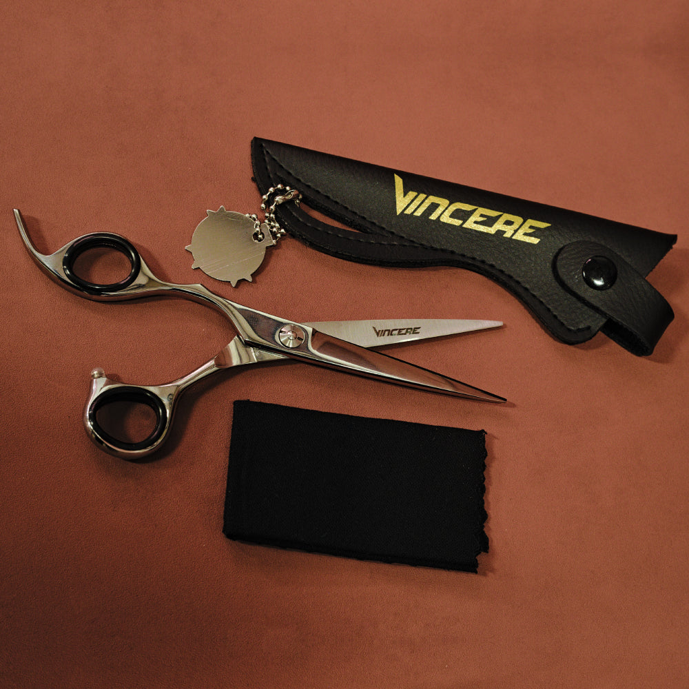 Vincere Whisper Silver Left Handed Scissors 6.5"